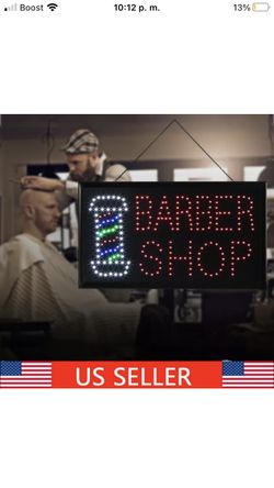 Bright LED Neon Light Animated Motion Store Barber Shop Business Sign Display