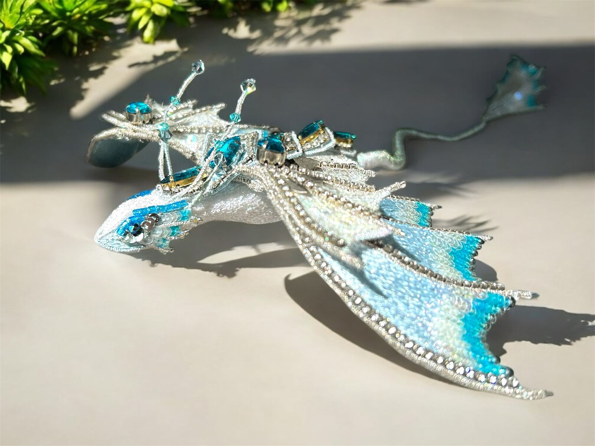 Beaded Dragon brooch