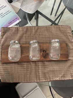 REDUCED! Rustic Mason Jar Holder Unused!