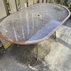 Glass Oval Outdoor Table