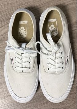 Vans Authentic Pro White Canvas Skate Shoes Size 7.5M Low Top 500714