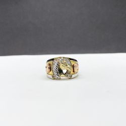14k Solid Gold Horse Ring Thumbnail
