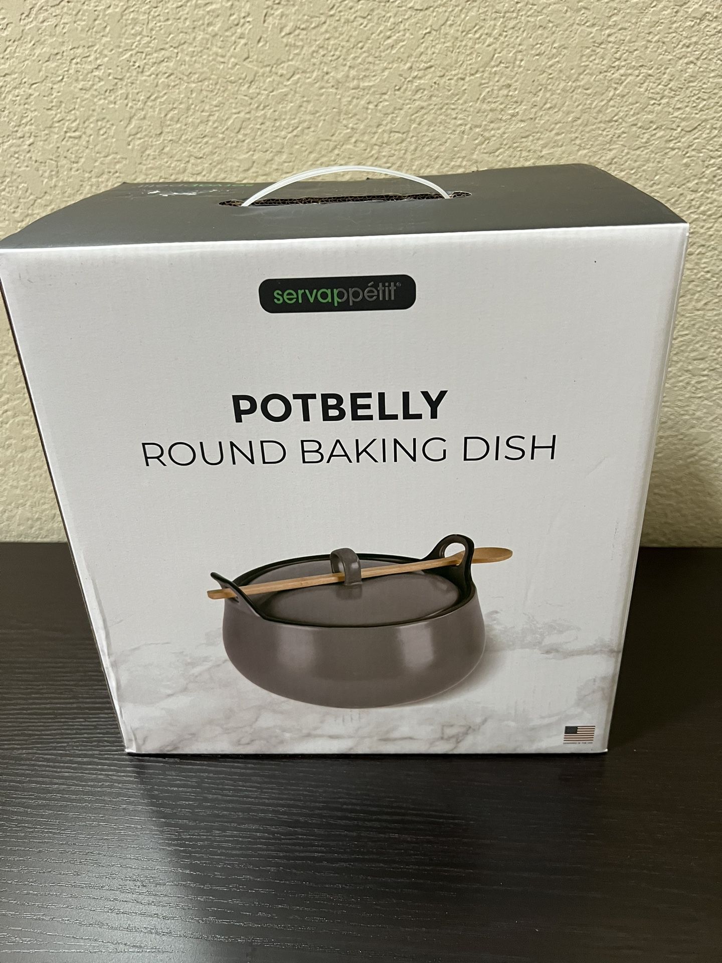 Brand New Servappétit Potbelly Round Baking Dish – In Box