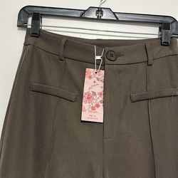 Brown Wide-Leg  Pants