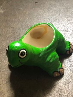 Turtle Planter Hand-Painted Ceramic Studio Art for Succulents or Cacti