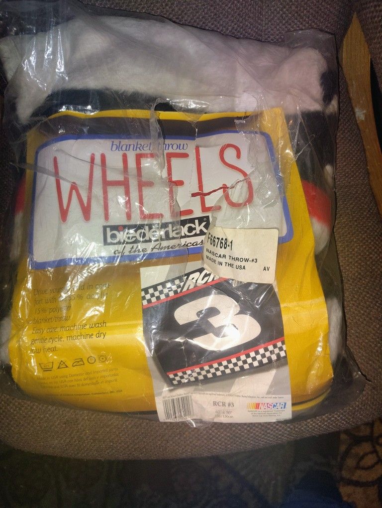 Vintage Biederlack Dale Earnhardt #3 Blanket Throw 60x50 Nascar RCR Made In USA