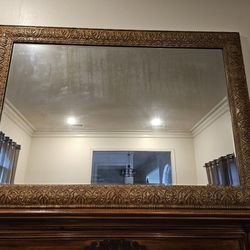 Large Ornate formal living fireplace mirror