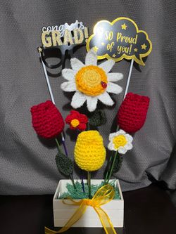 Crochet flowers graduation
