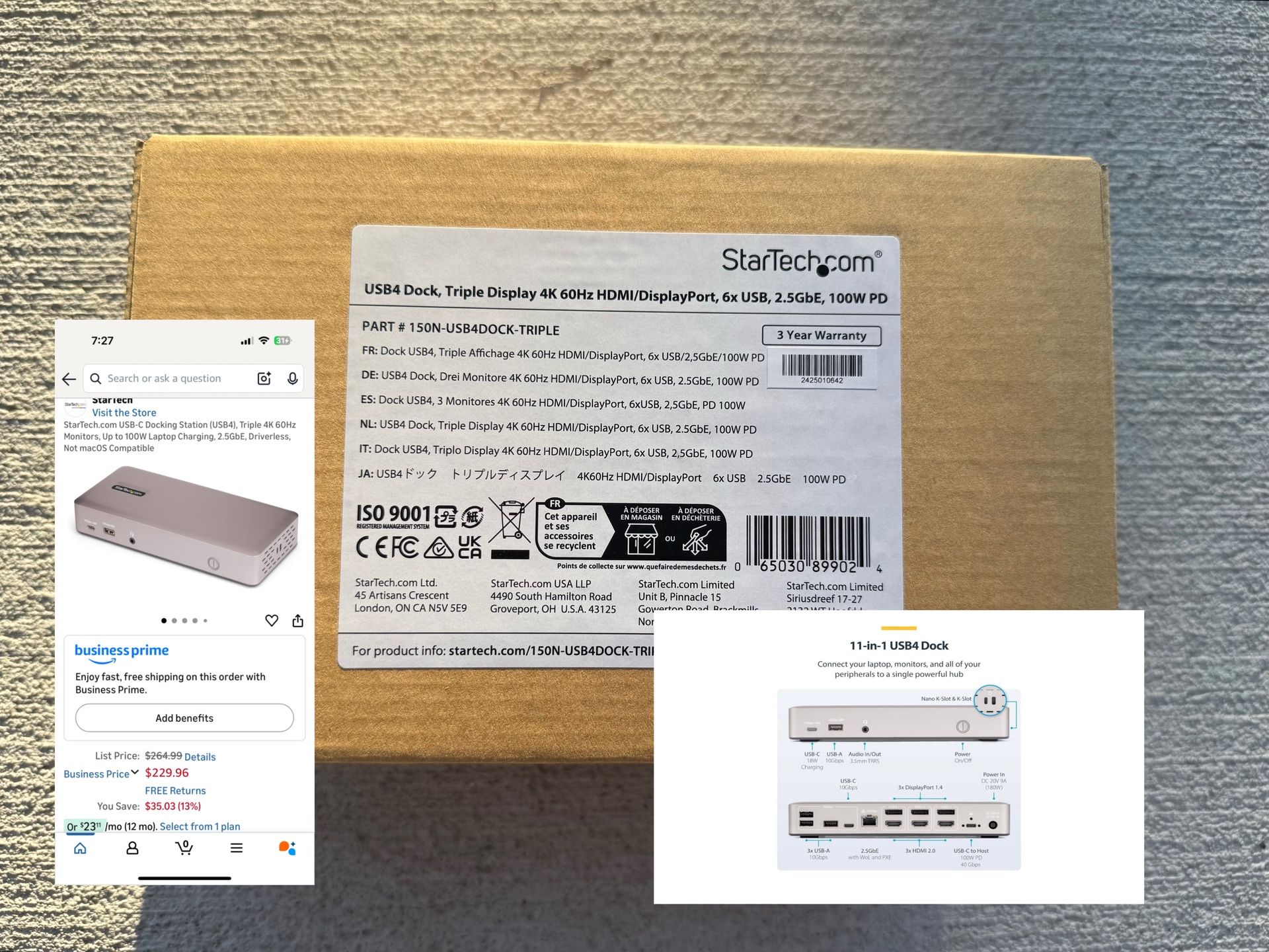 StarTech Triple 4K Monitor Docking Station