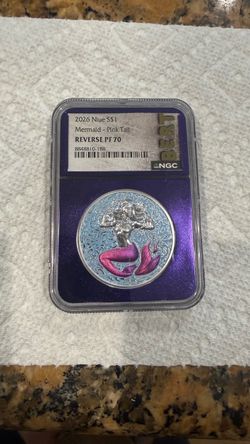 2026 Niue $1 Mermaid Pink Tail NGC Reverse PF70