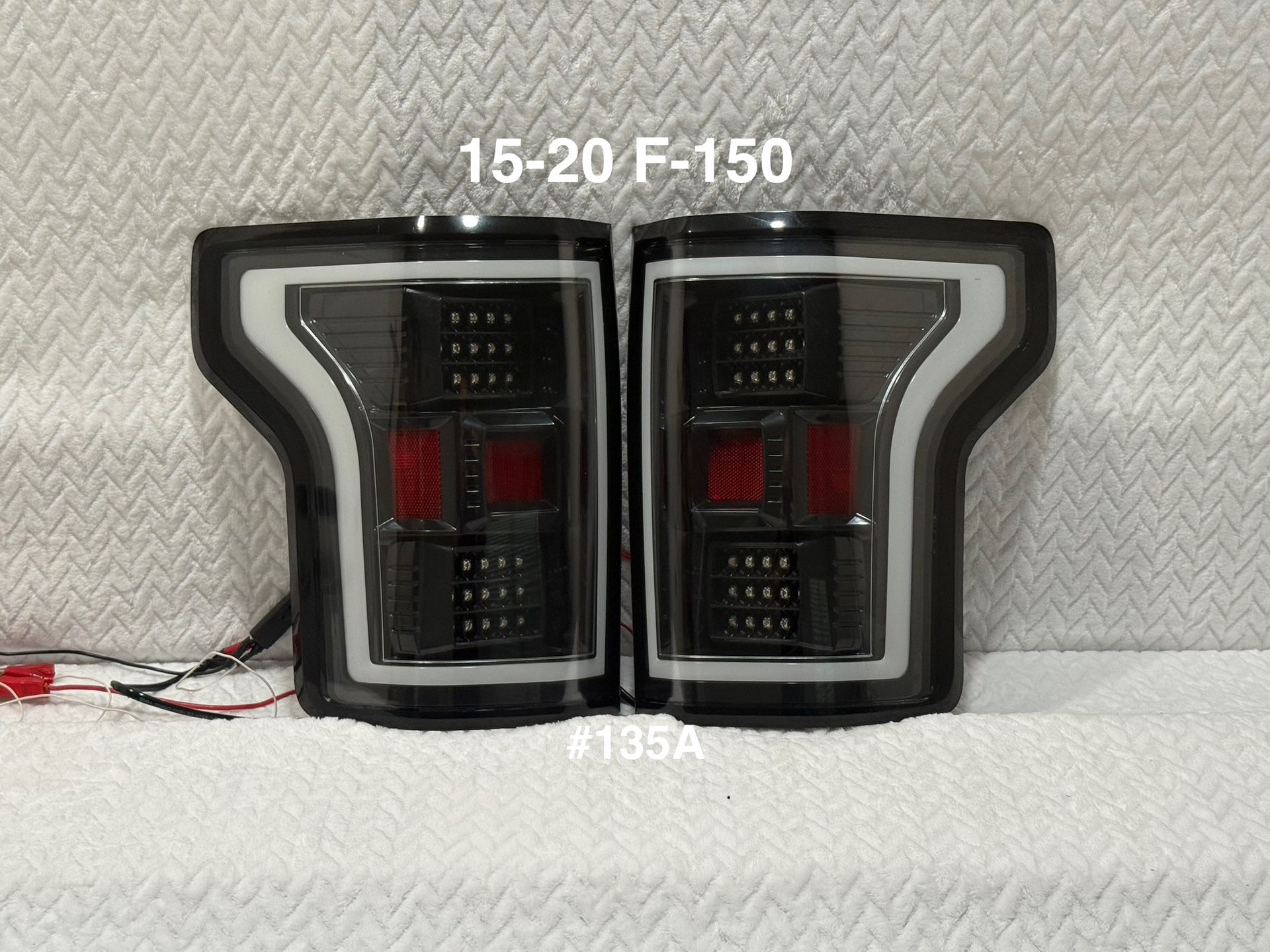 2015 To 2020 Ford F150 Full LED Optic Style Tail Lights - Black