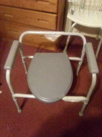Bathroom shower chair or bedside commode