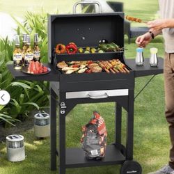 Charcoal Grill with Side Table 