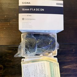 New SIGMA 16mm F/1.4 DC DN Contemporary Lens for Sony E - mount Black