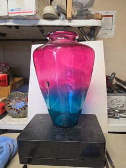 Multicolored  glass vase.