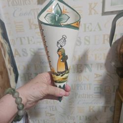 VTG  Henriot Quimper Wall Pocket Vase - Colorful French Breton