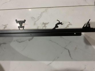 Sports Silhouette Theme Metal Black WALL MOUNT Shelf Decor