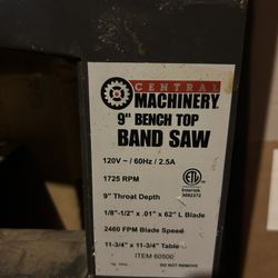 Central Machinery 9inch Band Saw