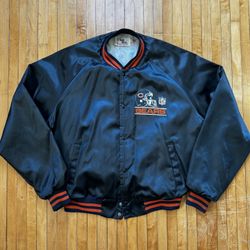 VTG 80s Chicago Bears Chalk Line Bomber Satin Style Jacket Sz. XXL