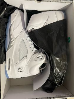 Jordan 5 metallic white silver