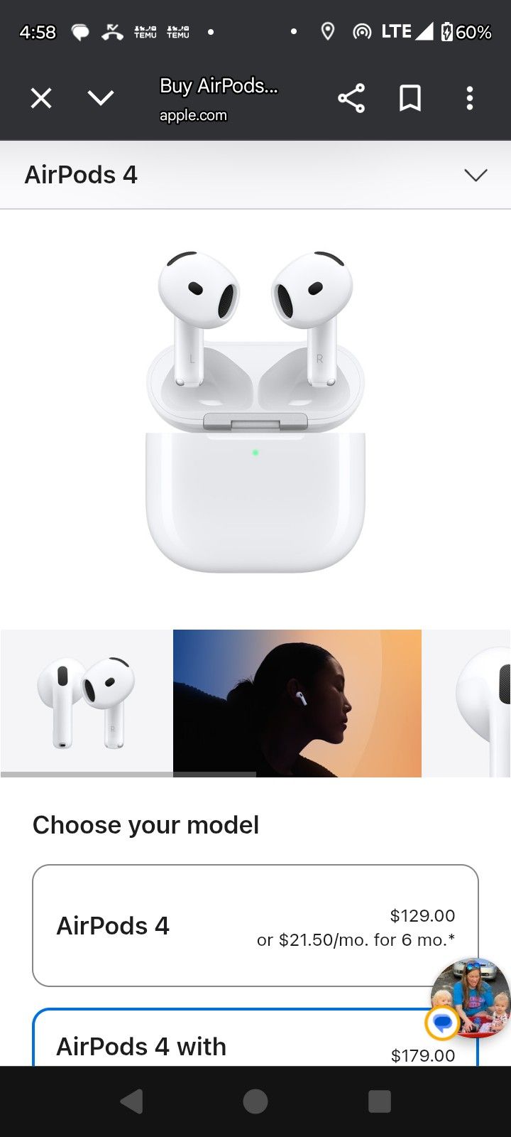 Apple Air Pods 4 With Active Noise Cancellation 
