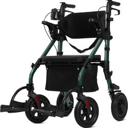 Elenker All Terrain Rollator Walker Transport Wheelchair Brand New 