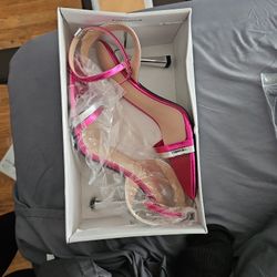 Pink & Silver Heels 7.5