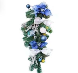 2.3 ft. Christmas Teardrop Swag Pre-Lit Wreath Artificial Christmas Garland Xmas Hanging Door (Set of 2) 93004 barton