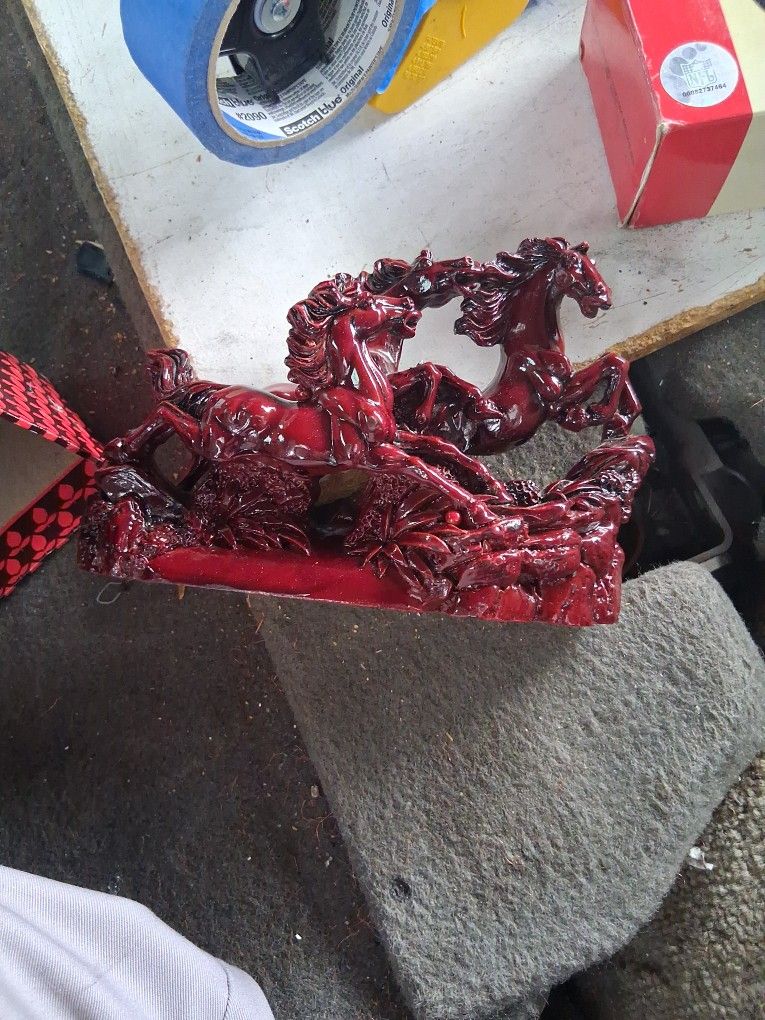 Red Resin Horses