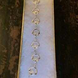 Sterling Silver Irish Import Claddagh Charm Bracelet- 925-Estate Finds 