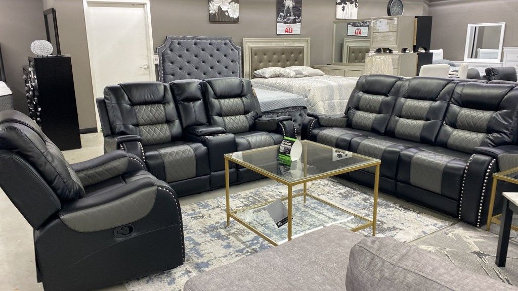 Two Tone Phoenix Play the Recliner set Livingroom 🚚only 39 down payment $1849