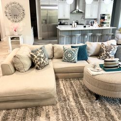 Beautiful Beige Chaise Sectional  