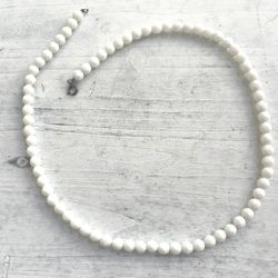White Vintage Beaded Necklace 