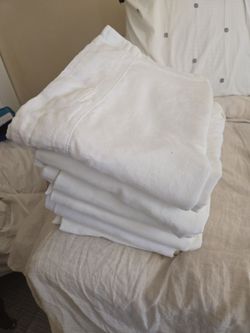 White 100% cotton drapes/curtains - 6 panels