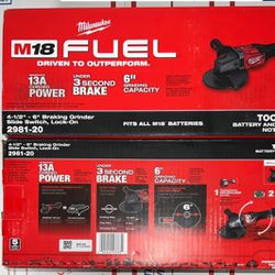 Milwaukee M18 FUEL 6 in. Braking Grinder with Paddle Switch (Tool-Only)