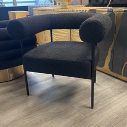 Accent Chair - Black Boulce Fabric 