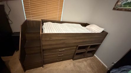 Twin Captain's Bed with Storage and Stairs