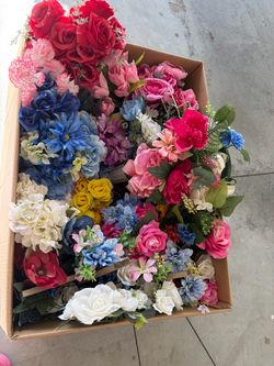 Large Lot of Artificial Silk Flowers