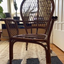 Vintage Peacock Rattan Chair