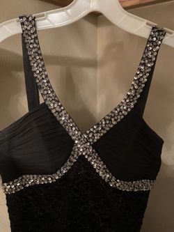 Size Small Black And Silver Lacey Dress And Corset Back 