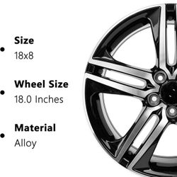 New 19 inch Rims Single 19x8 inch Alloy Automitive Wheel (5-Split-Spoke) compatible for Honda Accord 2016 2017 Sport Style EX LX