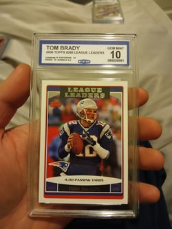 Tom Brady 2006 Topps #280 League Leader Graded 10 Gem Mint