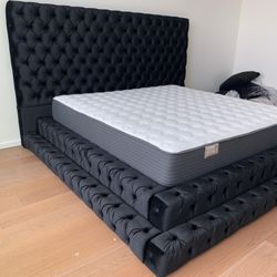 New In Box King Bed Frame +Mattress (Read Description Below)