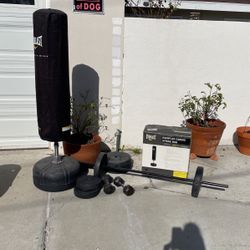Weights and boxing Bag