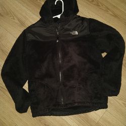 Girls North face Oso Fleece Jacket Hoodie Size XL 18 Black 