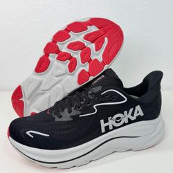 Hoka One One Clifton 10 Men's Running Shoes Size 11 D Black/Silver 1162030-BKSV