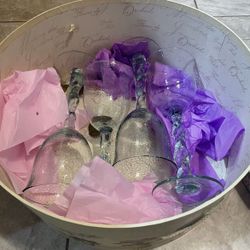 Ornate Vintage Wine Glasses 