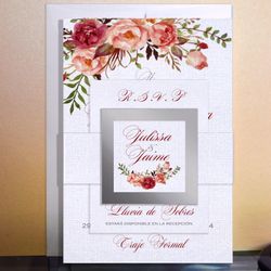 Floral Linen Invitations