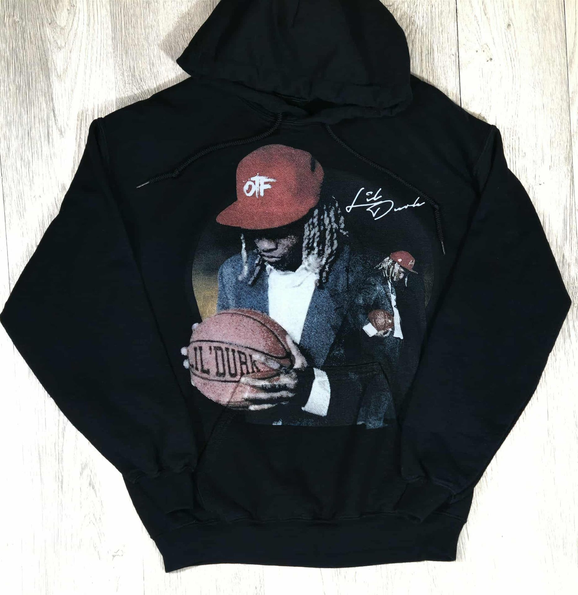 Lil Durk OTF Basketball Hoodie Black Medium #6