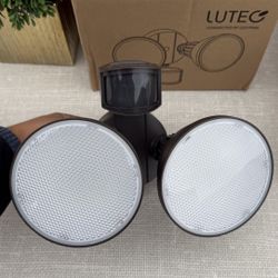 LUTEC 3200 Lumen 32W LED Motion Activated Integrated Dual-Head Flood Light Outdoor, Motion Sensor Light Outdoor